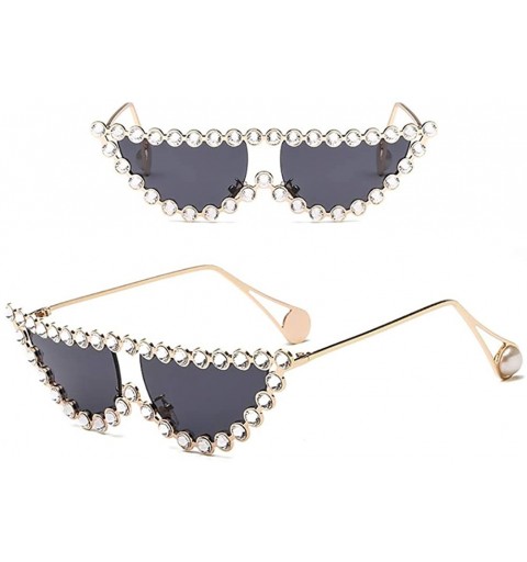 Cat Eye Oval Cat Eyes Sunglasses Polarized-Hipster Diamond Shade Glasses-Eyewear Unisex - A - C9190O6Q5MK $25.17