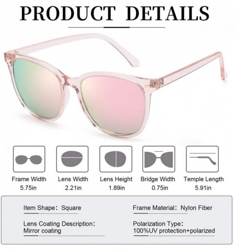 Square Oversized Sunglasses for Women-Classic Square Polarized Lens 100% UV 400 Protection Driving Outdoor Eyewear - CU190GZI...