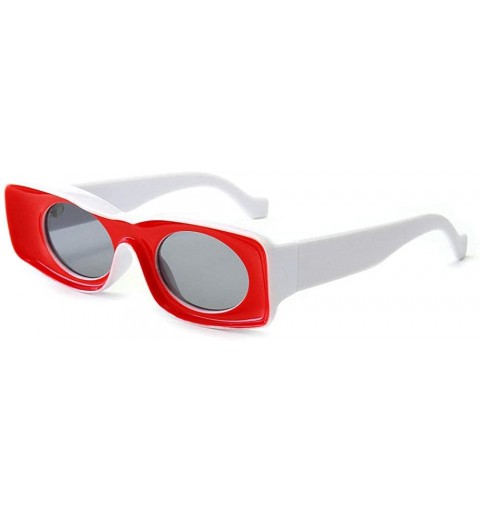 Rectangular Fashion square Small Frame Men Glasses Brand Designer Retro Rectangular Ladies Sunglasses - Red - C818WECLUT3 $14.38