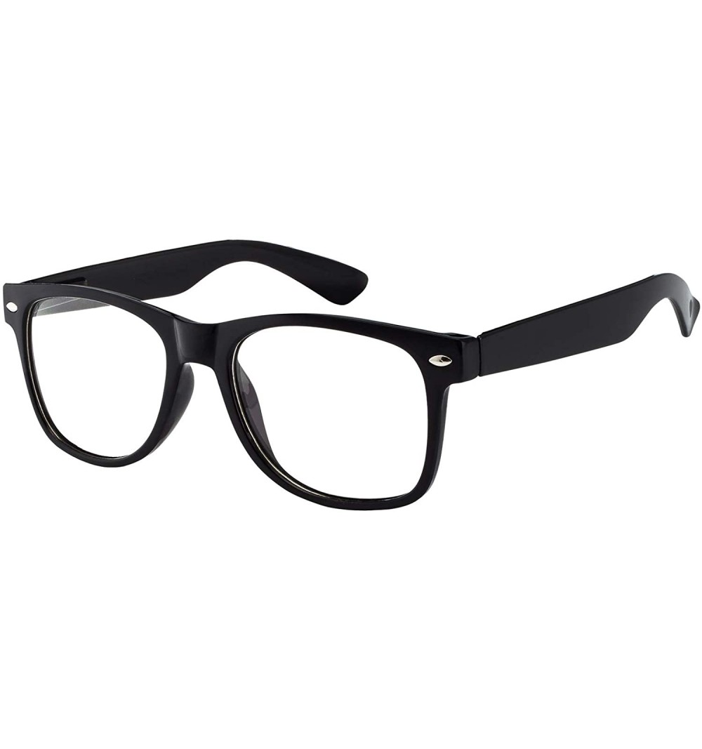 Sport Retro Black Vintage Party Sunglasses Black Matte Frame Clear Lens Brand - CR185RWCXCE $12.55