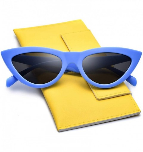 Cat Eye Trendy Cateye Sunglasses for Women Cool Stylish Sunnies MS51810 - Blue - C818RAWRY73 $8.88