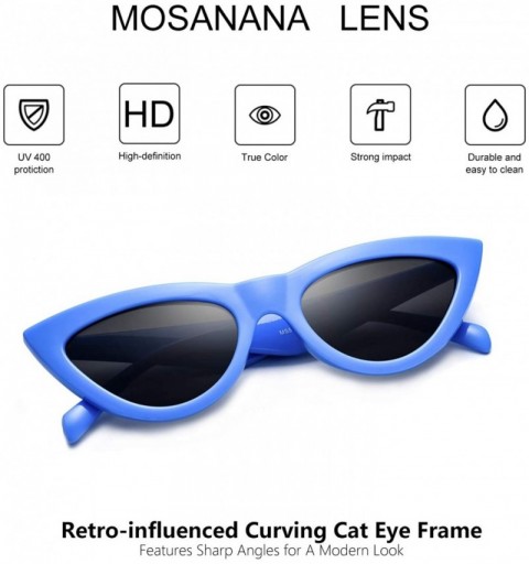 Cat Eye Trendy Cateye Sunglasses for Women Cool Stylish Sunnies MS51810 - Blue - C818RAWRY73 $8.88