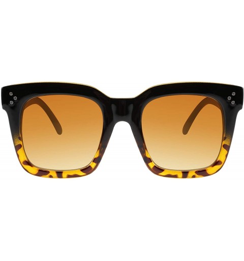 Round Vintage Women Butterfly Sunglasses Designer Luxury Square Gradient Sun Glasses Shades B2486 - Black-leopard - CY18R3Z5L...