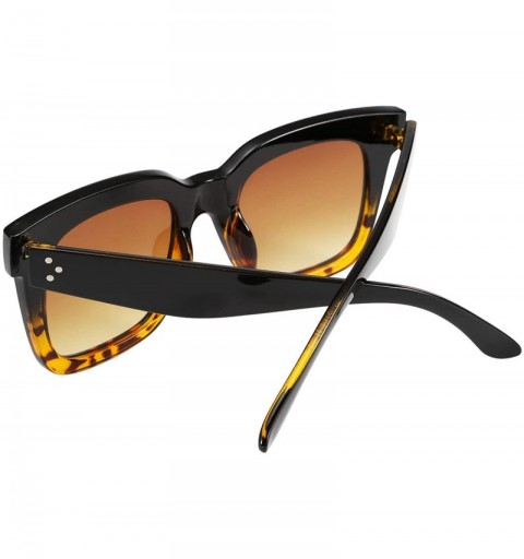 Round Vintage Women Butterfly Sunglasses Designer Luxury Square Gradient Sun Glasses Shades B2486 - Black-leopard - CY18R3Z5L...