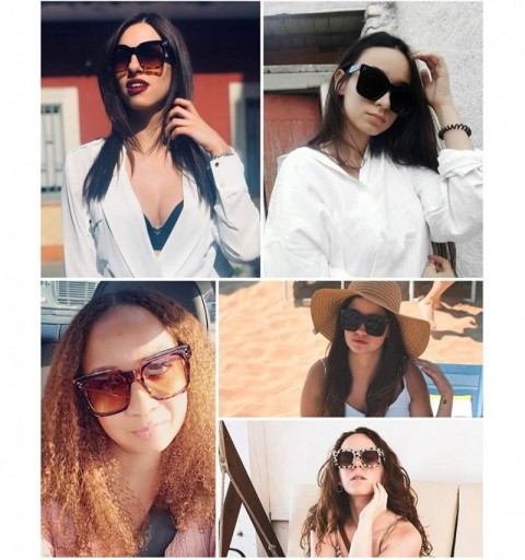 Round Vintage Women Butterfly Sunglasses Designer Luxury Square Gradient Sun Glasses Shades B2486 - Black-leopard - CY18R3Z5L...