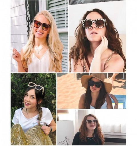 Round Vintage Women Butterfly Sunglasses Designer Luxury Square Gradient Sun Glasses Shades B2486 - Black-leopard - CY18R3Z5L...