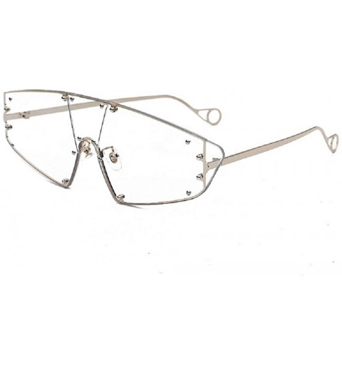Cat Eye Fashion Sunglasses Irregular glasses transparent - CJ1973GOUK6 $16.38