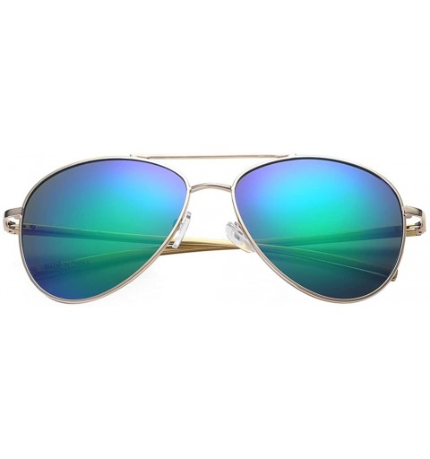 Wayfarer Classic Polarized Ultra Light Flex Hinge Aluminum Aviator Sunglasses - Aluminum Gold - Polarized Kryptonite - CY188X...