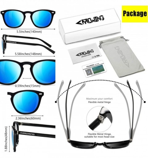 Square Polarized Protection Sunglasses - Black Frame/Blue Lens - CI194R4LKL4 $12.04