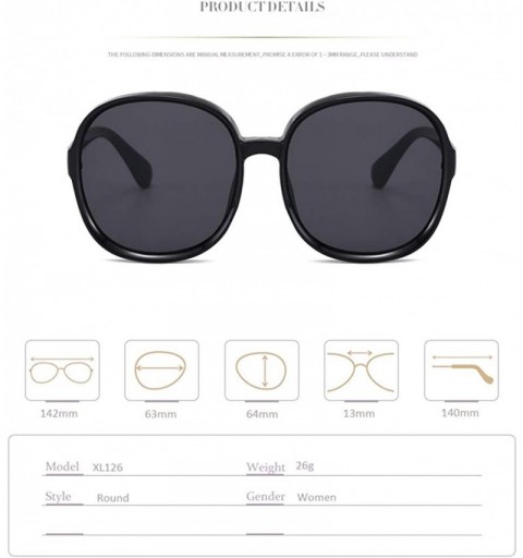 Oversized luxury round sunglasses woman Oversized female glasses gradient fashion Brand women sun glasses ladies Retro - C6 -...
