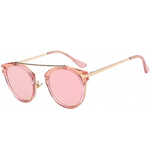 Semi-rimless Men Pilot Reflective UV400 Sunglass Mirror Travel Driving Sun Glasses Eyewear - Pink - C1183KDE7LA $13.03