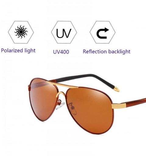 Sport Men's Sunglasses- Men's Driving UV Protection Sunglasses- Outdoor Sports Glasses - Brass - CX18SXKZ8SS $27.48