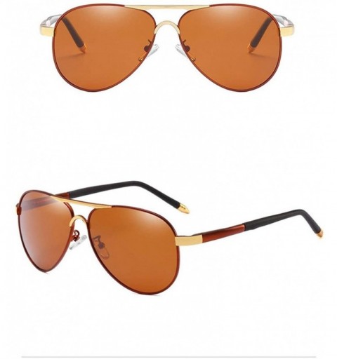 Sport Men's Sunglasses- Men's Driving UV Protection Sunglasses- Outdoor Sports Glasses - Brass - CX18SXKZ8SS $27.48