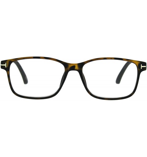 Rectangular Mens Narrow Rectangular Thin Plastic Reading Glasses - Tortoise - CV18777I5E4 $10.32