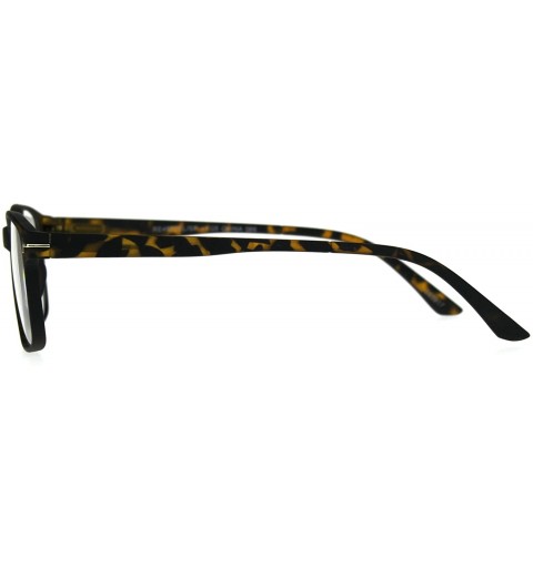 Rectangular Mens Narrow Rectangular Thin Plastic Reading Glasses - Tortoise - CV18777I5E4 $10.32