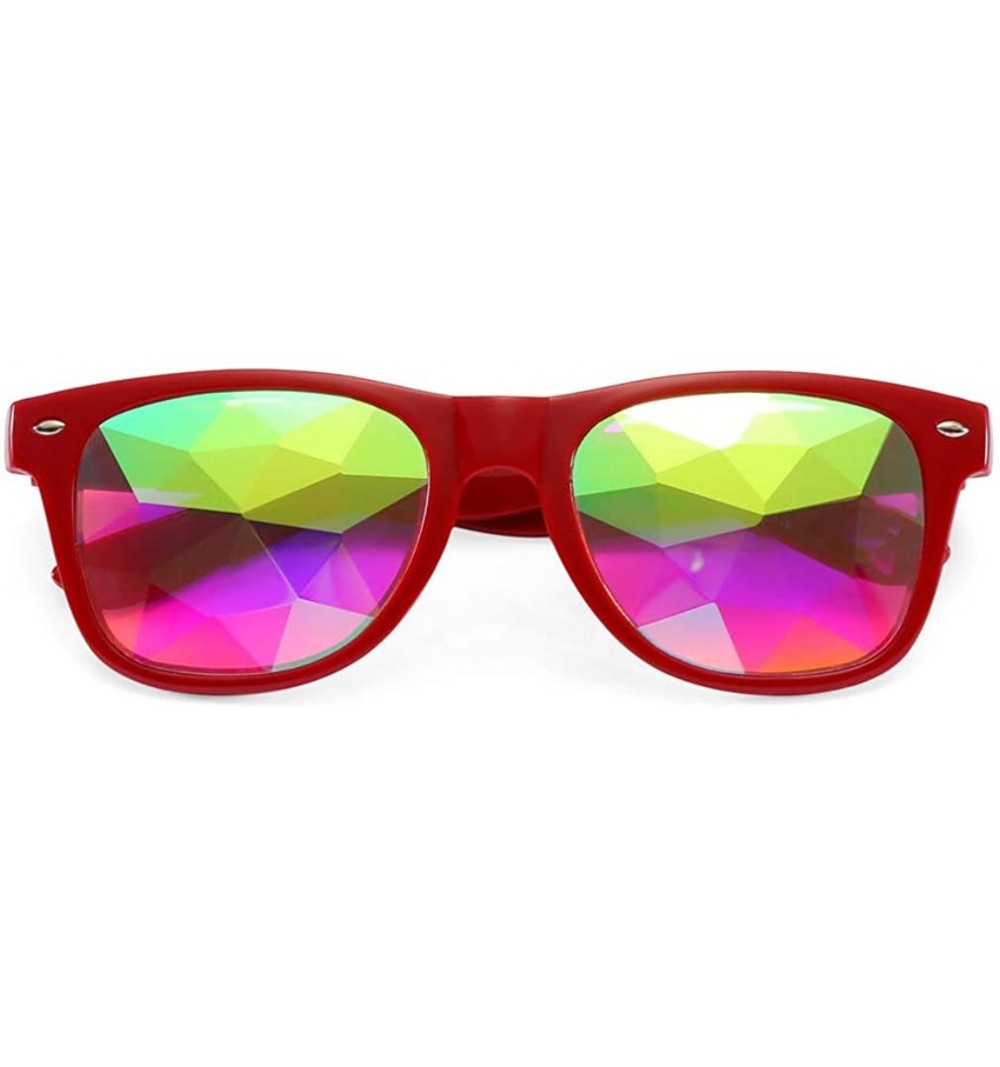 Wrap Kaleidoscope Glasses - Red - CR18USGODCA $24.68