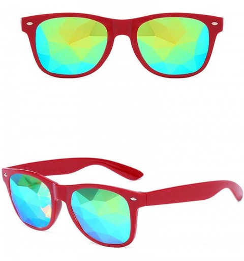 Wrap Kaleidoscope Glasses - Red - CR18USGODCA $24.68