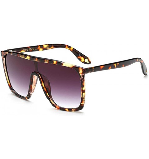 Oversized Large Men Sunglasses Vintage Retro 70s Squared Frame Flat Top Shield Glasses - Tortoise Shell - C0198DQO4Q5 $30.43