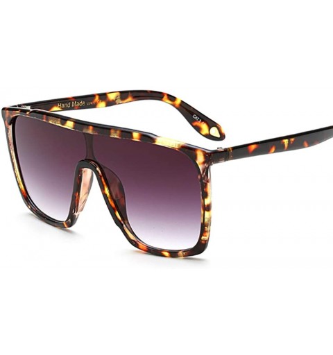 Oversized Large Men Sunglasses Vintage Retro 70s Squared Frame Flat Top Shield Glasses - Tortoise Shell - C0198DQO4Q5 $15.57