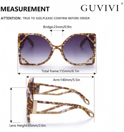Square Fashion Oversized Designer Square Sunglasses for Women Trendy Big Flat Top Mirrored Lens Gradient Eyewear Shades - CQ1...