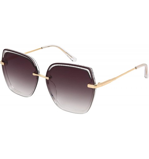 Square Oversized Pentagon Square Shape Sunglasses w/Flat Color Tinted Lens 3352-FLOCR - CD18O8R990I $9.22
