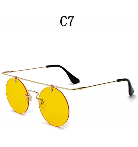 Rectangular Fashion Men Women Designer Glasses Classic Round Rimless Steampunk Sunglasses Vintage Eyewear - C7 - CF18Y48N5EY ...