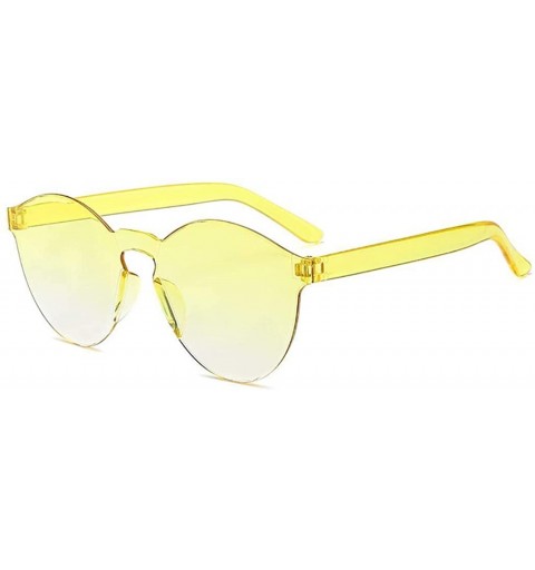 Round Unisex Fashion Candy Colors Round Outdoor Sunglasses Sunglasses - Yellow - CJ190R3AEKY $14.54