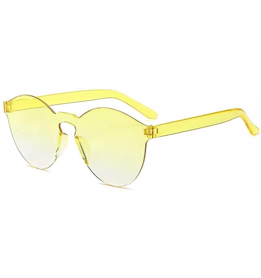 Round Unisex Fashion Candy Colors Round Outdoor Sunglasses Sunglasses - Yellow - CJ190R3AEKY $14.54
