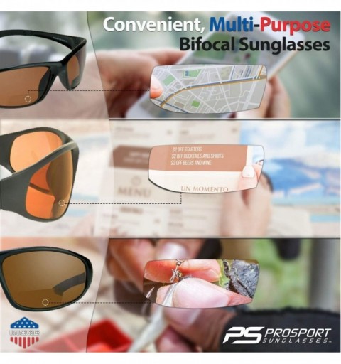 Wrap Bifocal Sunglass Readers ANSI Z87 Safety Grey Clear Yellow HD Outdoor - Hd Copper - CX18DTC9H06 $17.81
