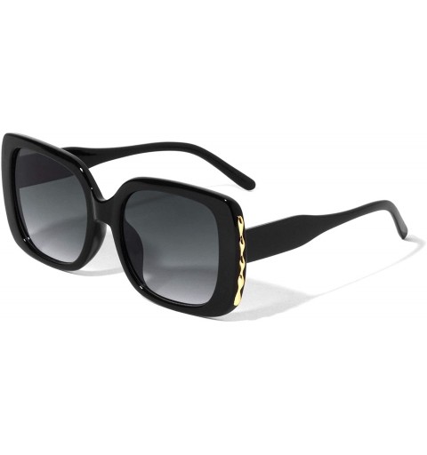 Square Oversized Round Square Butterfly Sunglasses - Smoke - C61972GIE5T $29.91