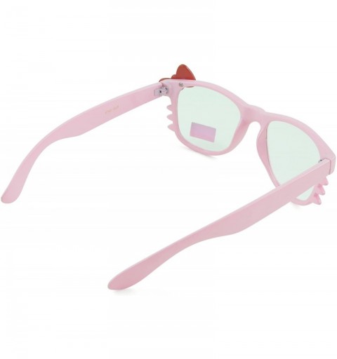 Square Women's Kitty Style Sunglasses with Whisker or Bow Accent - Pink-kitty - CN12D1CQDZL $10.23