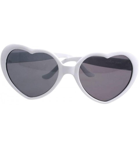 Rimless Retro Love Heart Shape Lolita Sunglasses With Black Lens For Travel Beach Party - White - 5.5 x 6cm - White - C41902Y...