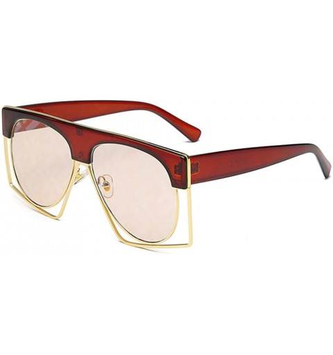Rimless Big Box Sunglasses Fashion Sunglasses Women Cross-Border Versatile Sunglasses Tide - C418X98IL7Z $32.82