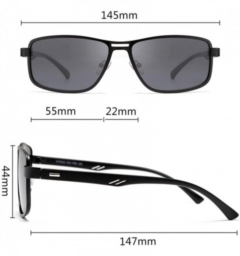 Rectangular Polarized Sunglasses for Men Lightweight TR90 Frame UV400 Protection Square Sun Glasses - Leopard - C418AEIN2WN $...