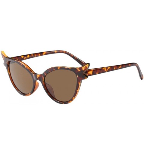 Cat Eye Sunglasses Cat Eye Eyeglasses Party Eyewear Women Rapper Glasses - Leopard - CA18QHX4KHD $8.04