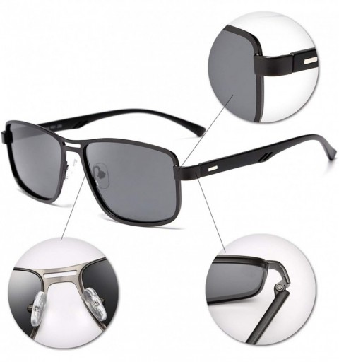 Rectangular Polarized Sunglasses for Men Lightweight TR90 Frame UV400 Protection Square Sun Glasses - Leopard - C418AEIN2WN $...