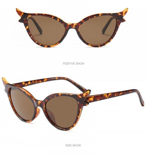 Cat Eye Sunglasses Cat Eye Eyeglasses Party Eyewear Women Rapper Glasses - Leopard - CA18QHX4KHD $8.04
