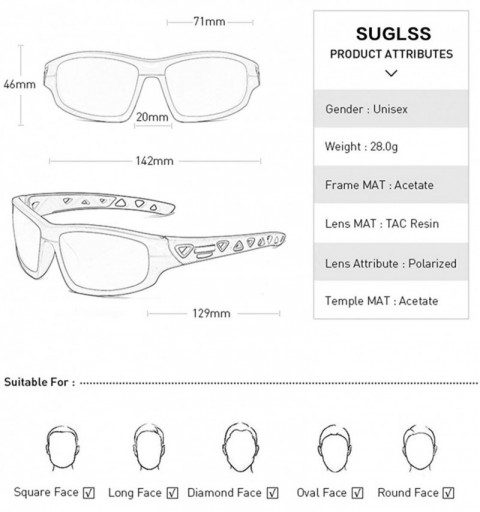 Semi-rimless Mens Polarized Photochromic Sports Sunglasses Cycling Sun Glasses Eyewear - Blue White 1 - CG18YREUC4L $20.54