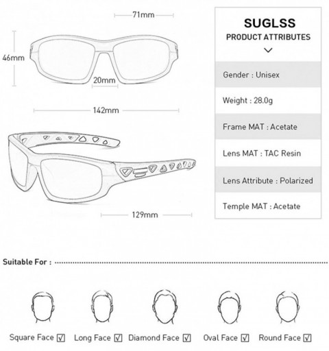 Semi-rimless Mens Polarized Photochromic Sports Sunglasses Cycling Sun Glasses Eyewear - Blue White 1 - CG18YREUC4L $20.54