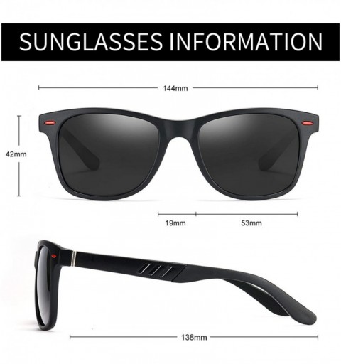 Rectangular Polarized Sunglasses for Men Al-Mg TR90 Mens Sunglasses Retro Driving Shades - C1 Grey Lens/Matte Black Frame - C...