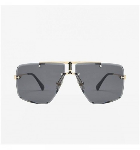 Square Gradient Rimless Sunglasses for Men Square Sun Glasses - Gold Black - C31906DMCEG $15.19