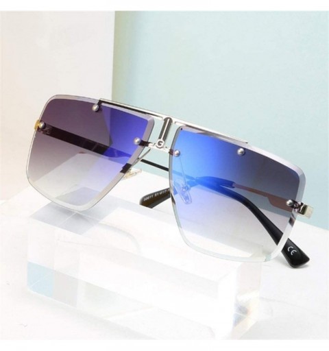 Square Gradient Rimless Sunglasses for Men Square Sun Glasses - Gold Black - C31906DMCEG $15.19