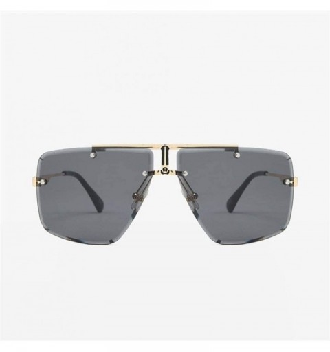 Square Gradient Rimless Sunglasses for Men Square Sun Glasses - Gold Black - C31906DMCEG $15.19