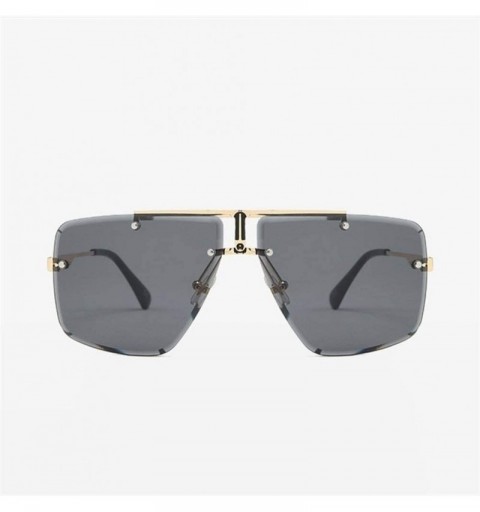 Square Gradient Rimless Sunglasses for Men Square Sun Glasses - Gold Black - C31906DMCEG $15.19