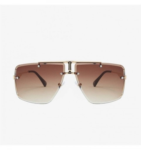 Square Gradient Rimless Sunglasses for Men Square Sun Glasses - Gold Black - C31906DMCEG $15.19