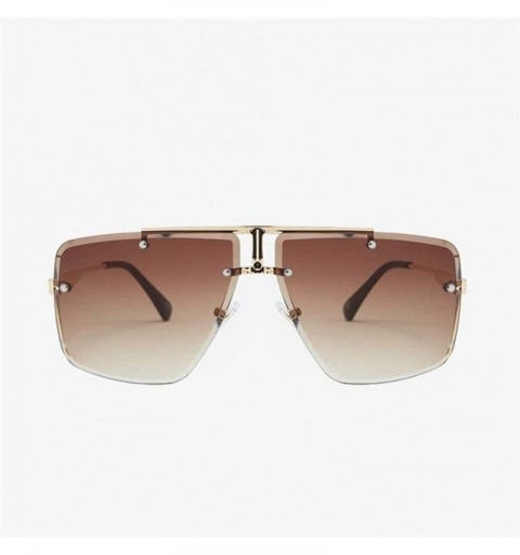 Square Gradient Rimless Sunglasses for Men Square Sun Glasses - Gold Black - C31906DMCEG $15.19