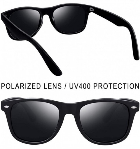 Aviator Unisex Polarized Sunglasses Men Women Retro Designer Sun Glasses - Matte Black Simple Packaging - CI12OBIW332 $9.92