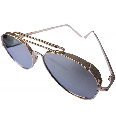 Wayfarer Wayfarers Classic Modern Metal Frame Crossbar Flat Lens Sunglasses - Gold Frame White Lens - C712GP6UX0B $64.51