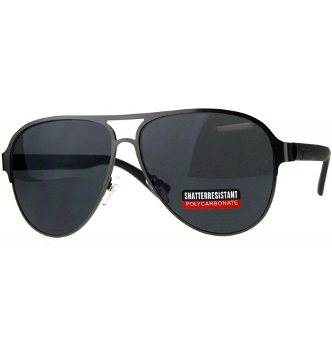 Aviator Mens Aviator Sunglasses Metal & Plastic Designer Style Shades UV 400 - Gunmetal (Black) - CA18HKUSWUC $21.74