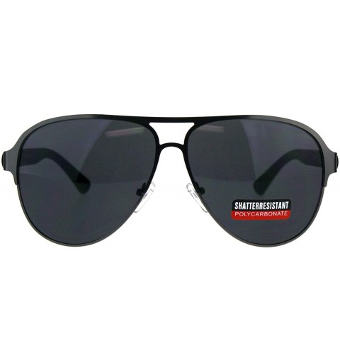 Aviator Mens Aviator Sunglasses Metal & Plastic Designer Style Shades UV 400 - Gunmetal (Black) - CA18HKUSWUC $12.08
